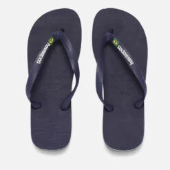 Havaianas Men's Brasil Logo Flip Flops - Navy Blue