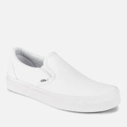 Vans Classic Slip-On Canvas Trainers - True White -Cheap Stepwise Footwear Store 10960397 1334492337959653