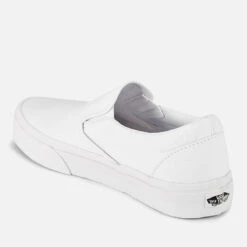 Vans Classic Slip-On Canvas Trainers - True White -Cheap Stepwise Footwear Store 10960397 1824492337993160