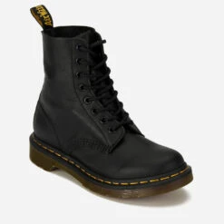 Dr. Martens Women's 1460 Pascal Virginia Leather 8-Eye Boots - Black -Cheap Stepwise Footwear Store 10974386 1244492338188838