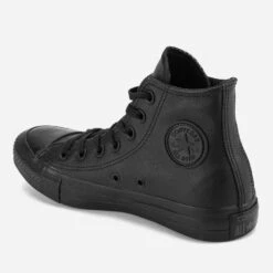 Converse Chuck Taylor All Star Leather Hi-Top Trainers - Black Mono -Cheap Stepwise Footwear Store 11021308 1784492342424178