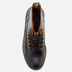 Dr. Martens Women's Leona Leather Lace Up Heeled Boots - Black -Cheap Stepwise Footwear Store 11447028 2994520901237183