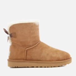 UGG Women's Mini Bailey Bow II Sheepskin Boots - Chestnut