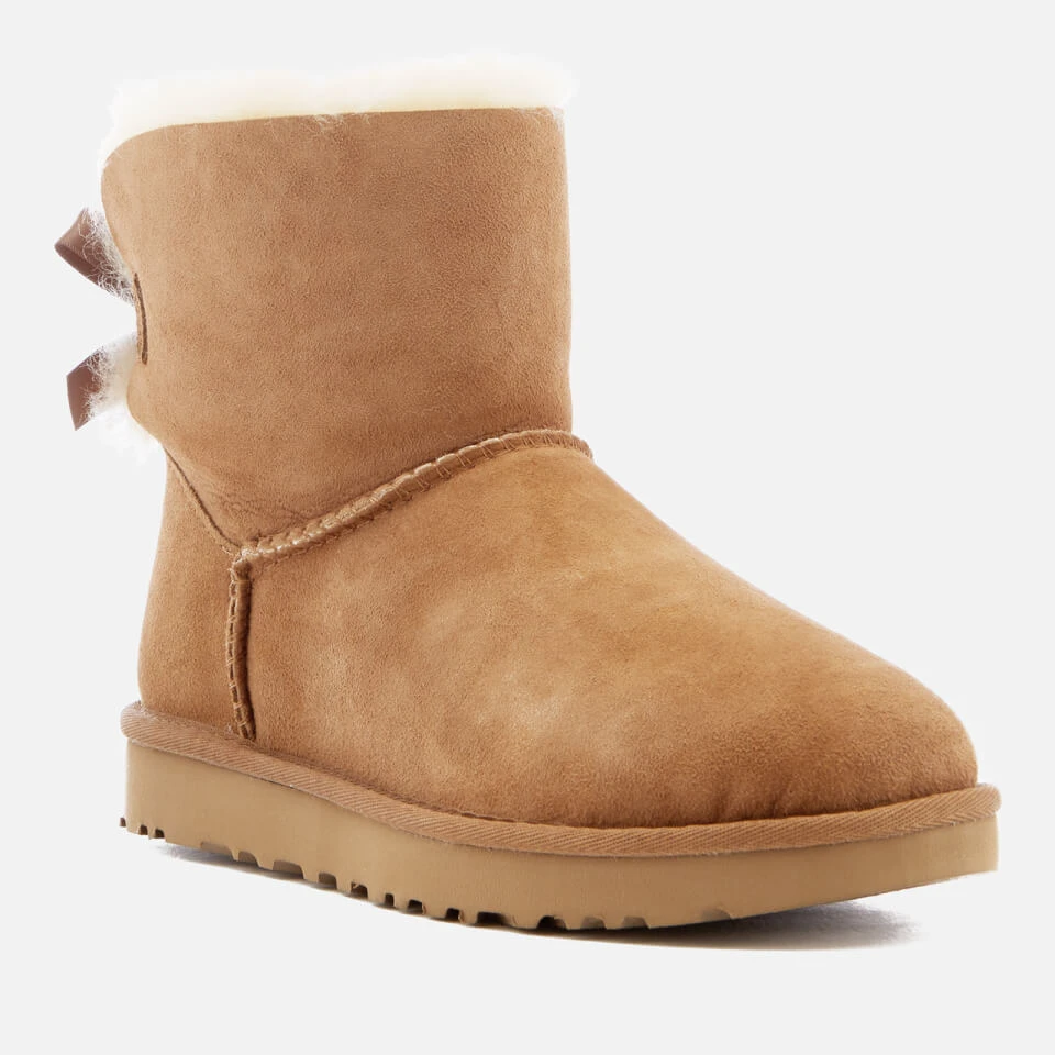 UGG Women's Mini Bailey Bow II Sheepskin Boots - Chestnut 2 UGG Women's Mini Bailey Bow II Sheepskin Boots - Chestnut - Image 2
