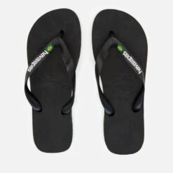 Havaianas Men's Brasil Logo Flip Flops - Black