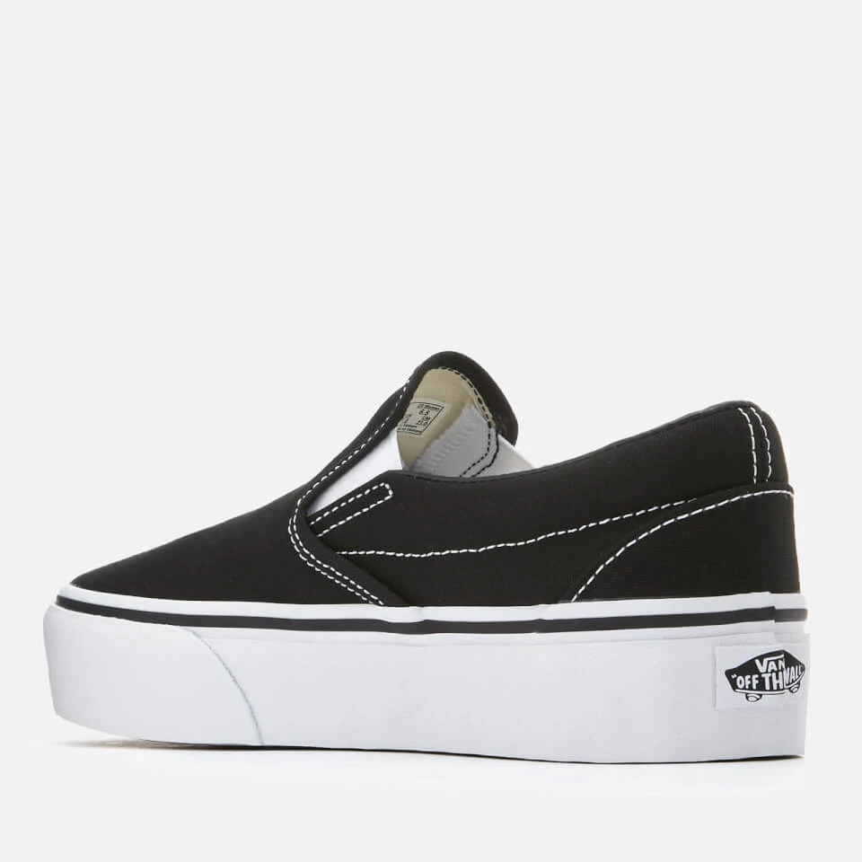 Vans Women's Classic Platform Slip-On Trainers - Black 2 Vans Women's Classic Platform Slip-On Trainers - Black - Image 2