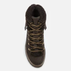 See By Chloé Women's Suede/Shearling Lined Hiking Styled Boots - Graphite/Natural -Cheap Stepwise Footwear Store 11778131 3614603232697900