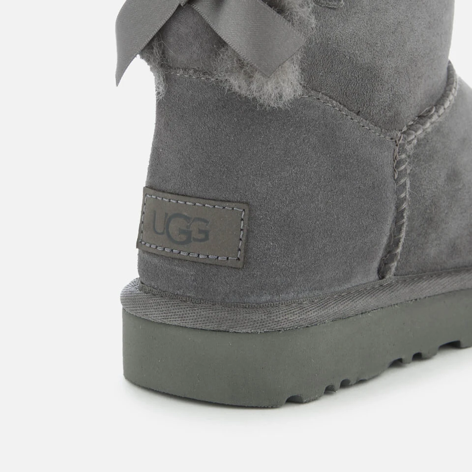 UGG Women's Mini Bailey Bow II Sheepskin Boots - Grey 4 UGG Women's Mini Bailey Bow II Sheepskin Boots - Grey - Image 4