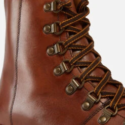 Grenson Women's Nanette Hand Painted Leather Hiking Style Boots - Tan -Cheap Stepwise Footwear Store 12053651 1874973116251495