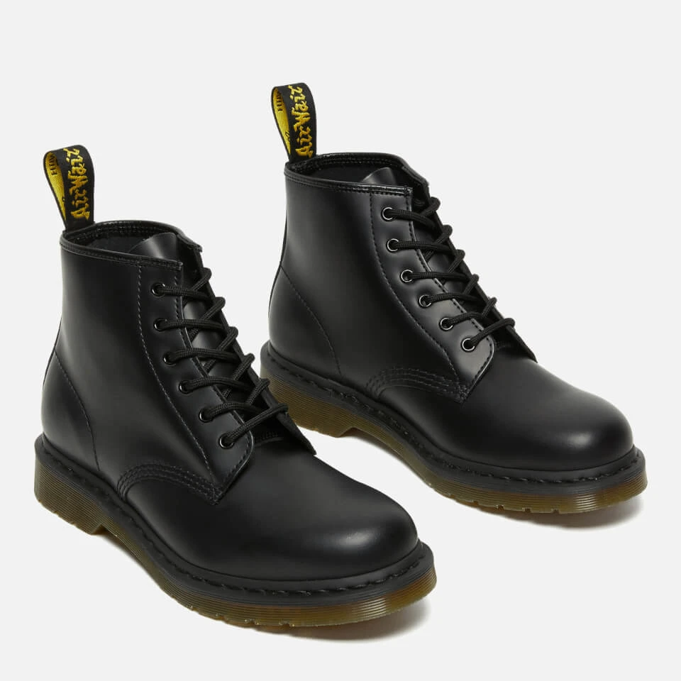 Dr. Martens 101 Smooth Leather 6-Eye Boots - Black 2 Dr. Martens 101 Smooth Leather 6-Eye Boots - Black - Image 2