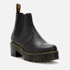 Dr. Martens Women's Rometty Leather Chunky Sole Chelsea Boots - Black -Cheap Stepwise Footwear Store 12105568 1444690108199175