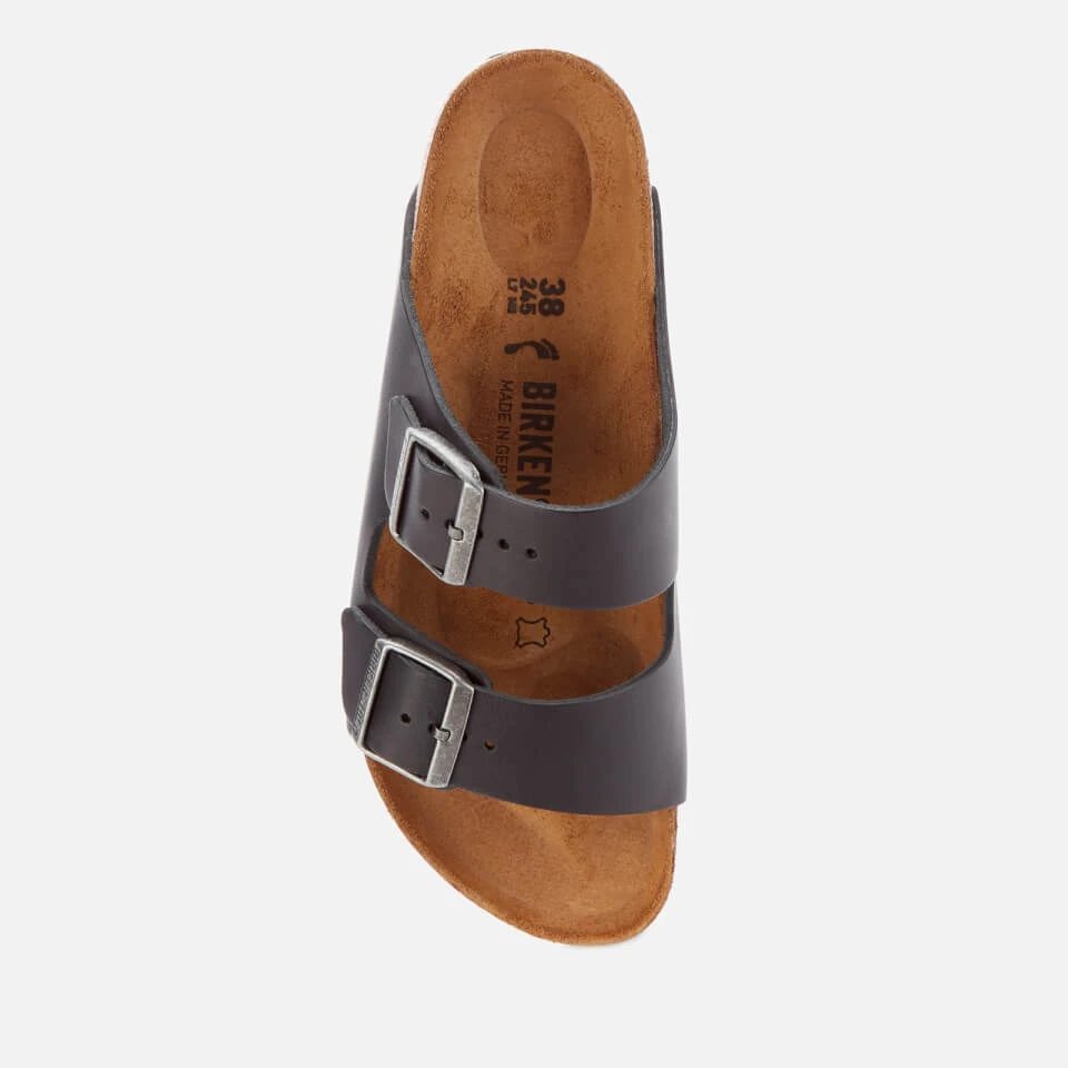 Birkenstock Women's Arizona Slim Fit Oiled Leather Double Strap Sandals - Black 3 Birkenstock Women's Arizona Slim Fit Oiled Leather Double Strap Sandals - Black - Image 3