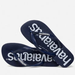 Havaianas Men's Top Logomania Flip Flops - Navy Blue -Cheap Stepwise Footwear Store 12484365 1245047544470704