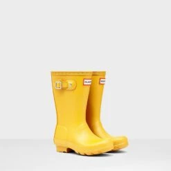Hunter Original Big Kids' Wellington Boots - Yellow -Cheap Stepwise Footwear Store 12572983 8714768181523885