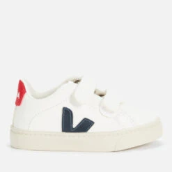 Veja Kid's Esplar Velcro Trainers - Extra White/Nautico/Pekin