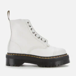 Dr. Martens Women's Sinclair Leather Zip Front Boots - White