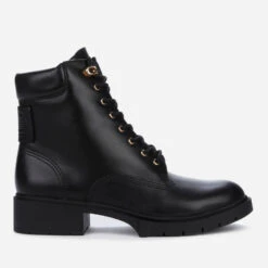 Coach Women's Lorimer Leather Lace Up Boots - Black