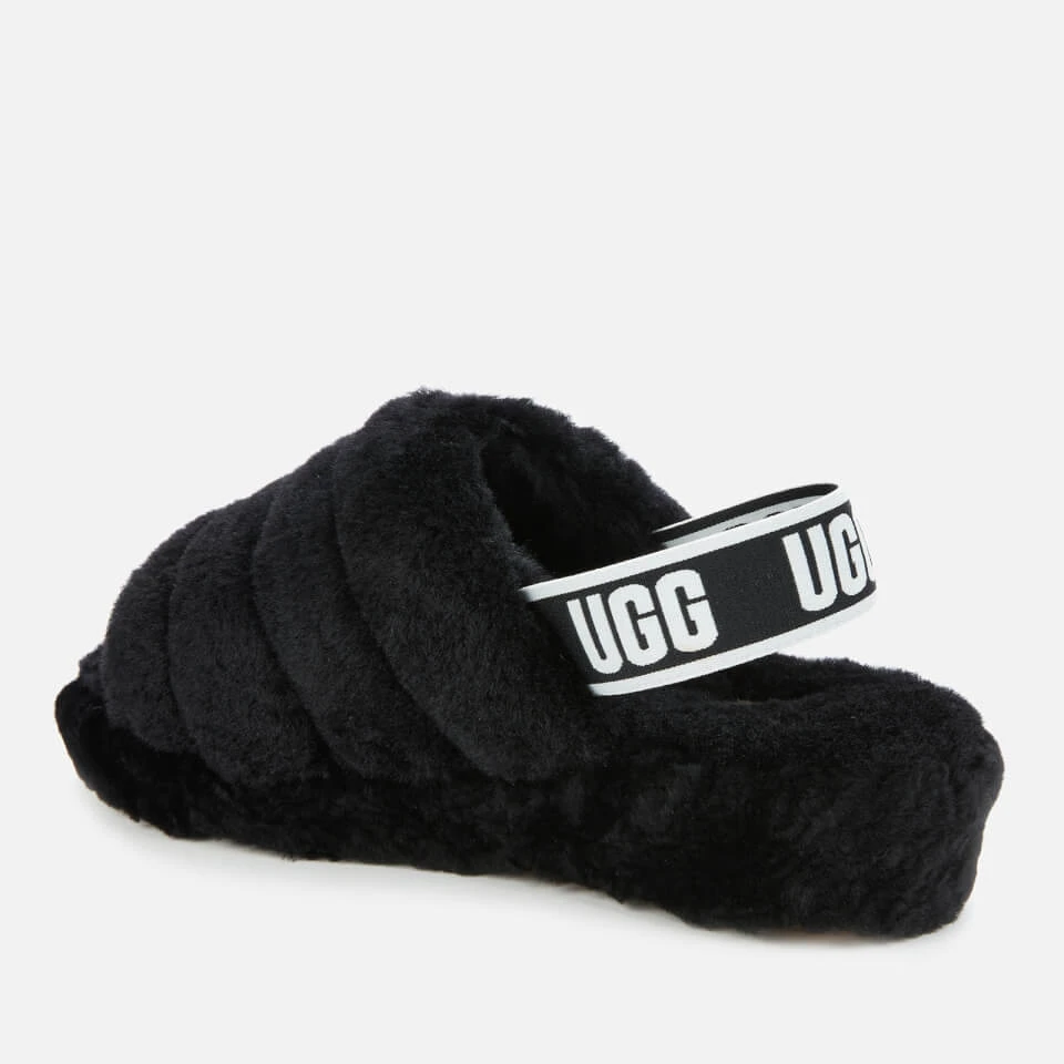UGG Women's Fluff Yeah Slippers - Black 2 UGG Women's Fluff Yeah Slippers - Black - Image 2