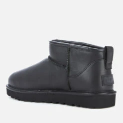 UGG Women's Classic Ultra Mini Leather Boots - Black -Cheap Stepwise Footwear Store 12615339 4324820785490196