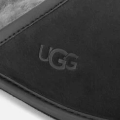 UGG Men's Scuff Leather Skeepskin Slippers - Black -Cheap Stepwise Footwear Store 12615504 9084809558782421