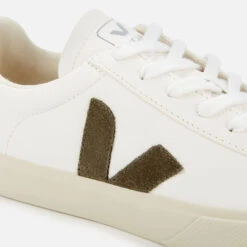 Veja Women's Campo Chrome Free Leather Trainers - Extra White/Khaki -Cheap Stepwise Footwear Store 12652693 1654804160604909