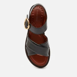 See By Chloé Women's Lyna Leather Flat Sandals - Black -Cheap Stepwise Footwear Store 12741542 1204850326844040