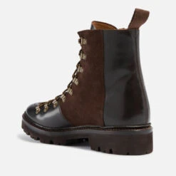 Grenson Women's Nanette Leather Hiking Style Boots - Dark Brown -Cheap Stepwise Footwear Store 12742913 1654999875274860