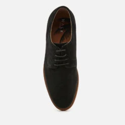 Walk London Men's Danny Suede Derby Shoes - Black -Cheap Stepwise Footwear Store 12744112 1784848523547823