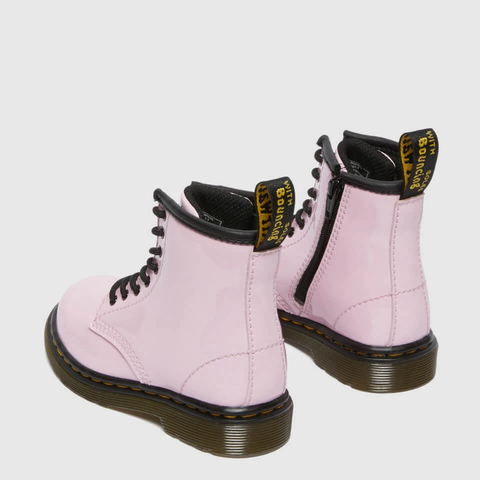 Dr. Martens Toddlers' 1460 Patent Lamper Lace Up Boots - Pale Pink 2 Dr. Martens Toddlers' 1460 Patent Lamper Lace Up Boots - Pale Pink - Image 2