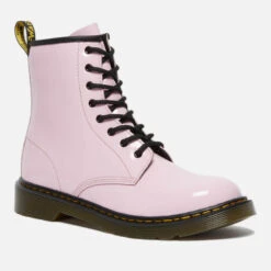 Dr. Martens Kids' 1460 Patent Lamper Lace Up Boots - Pale Pink -Cheap Stepwise Footwear Store 12764886 1495025218033895