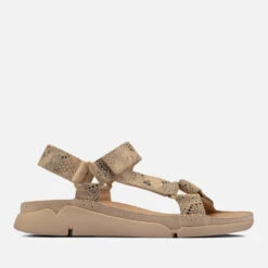 Clarks Women's Tri Sporty Sandals - Taupe Snake