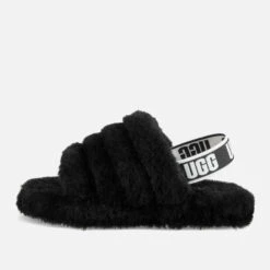 UGG Kids' Fluff Yeah Slide Slippers - Black -Cheap Stepwise Footwear Store 12772133 2684840439971509