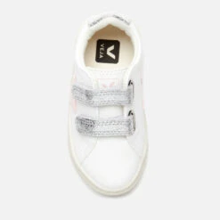 Veja Kid's Esplar Velcro Trainers - Extra White Petale Silver -Cheap Stepwise Footwear Store 12866955 9614867607461287