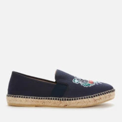 KENZO Men's Organic Canvas Elastic Tiger Espadrilles - Navy Blue