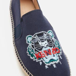 KENZO Men's Organic Canvas Elastic Tiger Espadrilles - Navy Blue -Cheap Stepwise Footwear Store 12968140 8684888400843322