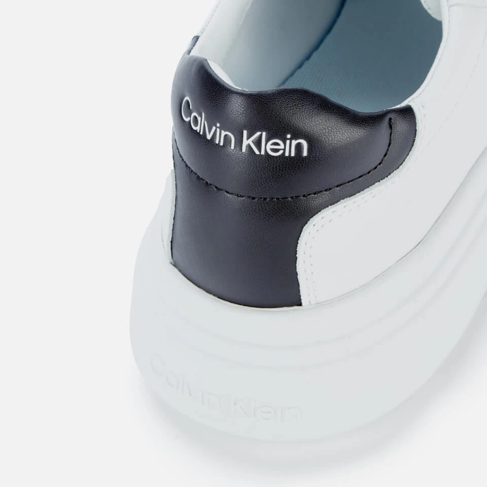Calvin Klein Men's Leather Low Top Trainers - White/Black 4 Calvin Klein Men's Leather Low Top Trainers - White/Black - Image 4