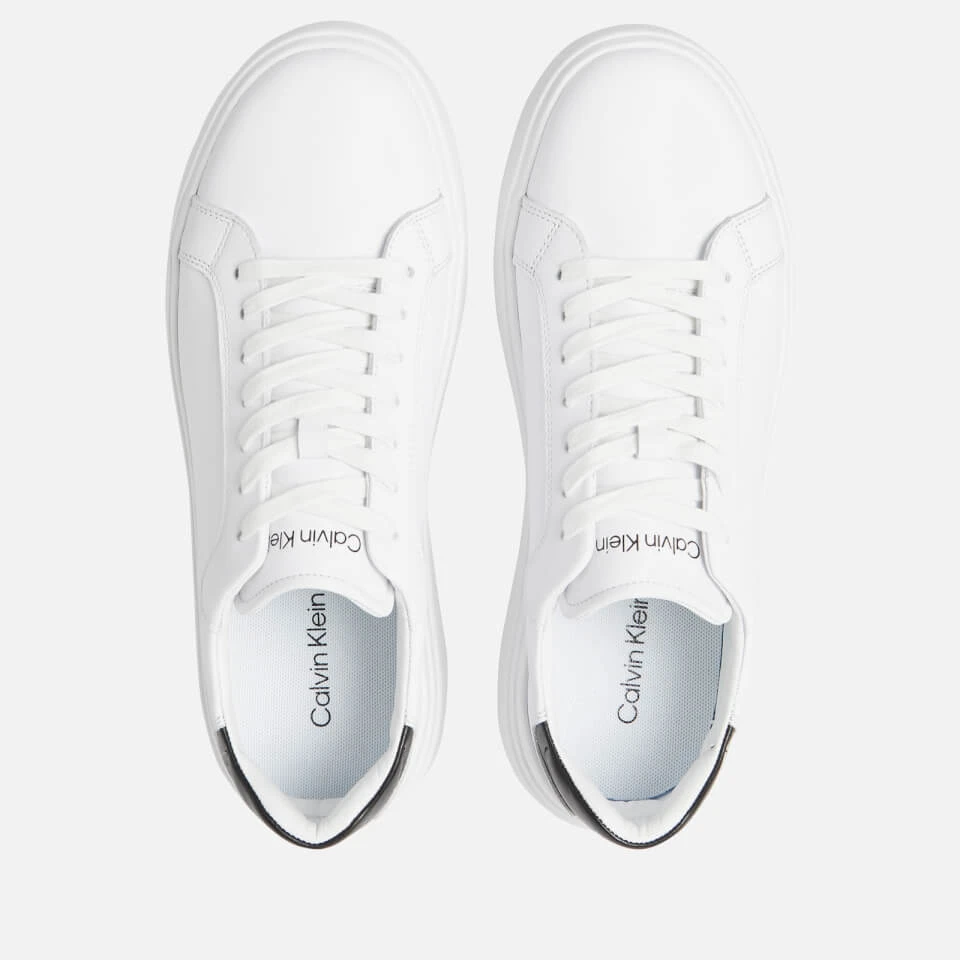 Calvin Klein Men's Leather Low Top Trainers - White/Black 3 Calvin Klein Men's Leather Low Top Trainers - White/Black - Image 3