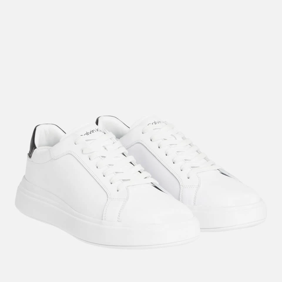 Calvin Klein Men's Leather Low Top Trainers - White/Black 2 Calvin Klein Men's Leather Low Top Trainers - White/Black - Image 2