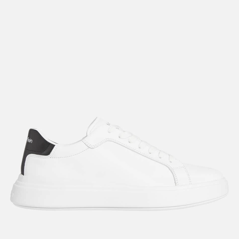 Calvin Klein Men's Leather Low Top Trainers - White/Black 1 Calvin Klein Men's Leather Low Top Trainers - White/Black