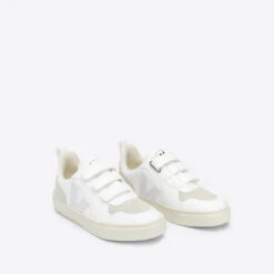 Veja Kids' V-10 Velcro Trainers - White Natural -Cheap Stepwise Footwear Store 13104227 3114908357774030