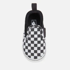 Vans Baby Slip-On V Crib Trainers - Checkerboard Black -Cheap Stepwise Footwear Store 13114328 1314902624767832