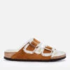 Birkenstock Women's Arizona Slim Fit Shearling Double Strap Sandals - Mink