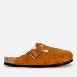 Birkenstock Women's Boston Slim Fit Shearling Mules - Mink