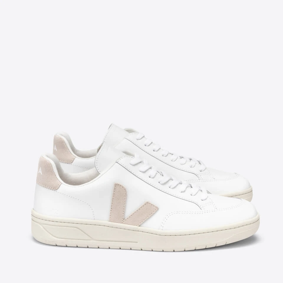 Veja Men's V-12 Leather Trainers - Extra White/Sable 2 Veja Men's V-12 Leather Trainers - Extra White/Sable - Image 2