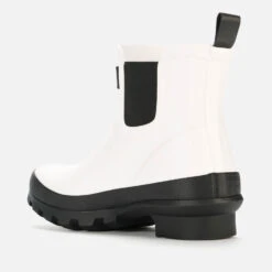 Kurt Geiger London Women's Sleet Short Wellie Chelsea Boots - White/Black -Cheap Stepwise Footwear Store 13123985 5854926513847647