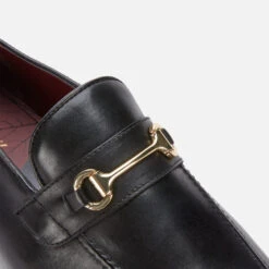 Walk London Men's Terry Trim Leather Loafers - Black -Cheap Stepwise Footwear Store 13124542 4874898524075086