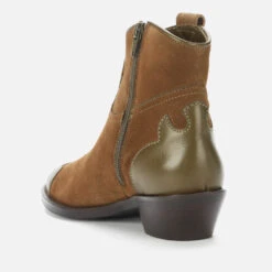 See By Chloé Women's Effie Leather/Suede Western Boots - Khaki -Cheap Stepwise Footwear Store 13128795 1304938656241555
