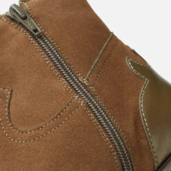 See By Chloé Women's Effie Leather/Suede Western Boots - Khaki -Cheap Stepwise Footwear Store 13128795 2584938656313204