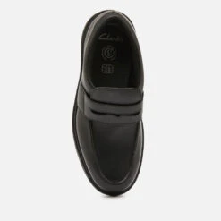 Clarks Youth Loxham Craft School Shoes - Black Leather -Cheap Stepwise Footwear Store 13131238 1694883743107678