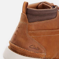 Clarks Men's Larvik Mid Leather Chukka Boots - Dark Tan -Cheap Stepwise Footwear Store 13137554 1724891766787510